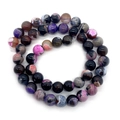 Natuurlijke vuuragaat ronde kralen in paars en grijs voor DIY halsketting sieraden maken - 6mm / Ontwerp Nr. 1