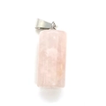 Natural rose quartz cylindrical pendant with silver bail for DIY necklace making - Rose Quartz