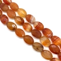 Facettierte ovale Opal-Achat-Perlen mit natürlichen orangefarbenen Bändern für DIY - 10x14x6mm/15Stk / Roter Achat