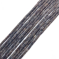 Deep brown natural stone cylindrical tube beads with unique mineral patterns for DIY jewelry - 2x4mm / Coffee Snowflake Stone