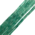 Strand of cylindrical grass green natural stone beads for DIY jewelry making - 2x4mm / Green Jade