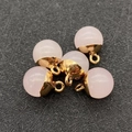 Bolvormige roze kwarts hangers met gouden metalen sluiting voor DIY-sieraden - Rozenkwarts