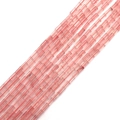 Pink natural stone tube beads 2x4mm cylinder strawberry quartz for DIY jewelry making - 2x4mm / Rose Quartz