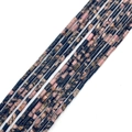 Natural rhodonite pink cylinder beads for DIY jewelry making and bracelet supplies - 2x4mm / Black Line Red Vein (Rhodonite)