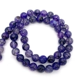 Polished purple dragon vein agate beads for jewelry making and DIY necklace - No.6 (Purple)