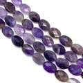 Faceted oval amethyst purple natural stone beads for DIY jewelry necklace making - 10x14x6mm/15Pcs / Purple Crystal