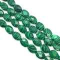 Faceted malachite style green oval beads for DIY jewelry necklaces making - 10x14x6mm/15Pcs / Malachite