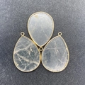 Trois pendentifs transparents en forme de goutte avec cadre doré pour bijoux DIY - Cristal blanc