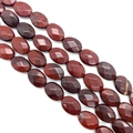 Faceted oval red jasper natural stone beads for DIY jewelry necklace making - 10x14x6mm/15Pcs / Rainbow Stone