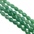 Three strands of faceted oval green Aventurine natural stone beads for DIY jewelry making - 10x14x6mm/15Pcs / Green Aventurine