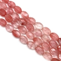 Faceted pink strawberry quartz oval beads for DIY jewelry making and necklace crafts - 10x14x6mm/15Pcs / Watermelon Quartz