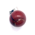 Pendentif boule en jaspe rouge poli avec bélière argentée pour collier DIY - 14mm / US 10