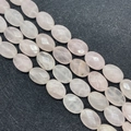 Faceted oval rose quartz beads in pale pink finish for DIY jewelry crafting - 10x14x6mm/15Pcs / Rose Quartz