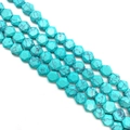 Blauwe gefacetteerde hexagon opaal kralen 8x8mm met zwarte aders voor DIY-sieraden - 8x8x5mm Ca. 26 Kralen / Blauw Turkoois