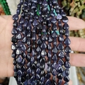 Cuentas en forma de gota de piedra de sol azul con textura brillante para joyería DIY - Aproximadamente 40 Piezas/Paquete / Piedra de arena azul