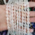 Vista manual de cuentas de piedra natural en forma de gota blanco lácteo para joyería - Aproximadamente 40 Piezas/Paquete / Ágata
