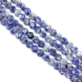 Blauw-witte sodaliet zeshoekige facetkralen voor doe-het-zelf sieraden en handwerk - 8x8x5mm Ca. 26 Kralen / Blauwe spotsteen