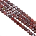 Faceted hexagon natural red jasper stone beads for DIY jewelry making and necklaces - 8x8x5mm Approx 26 Beads / Rainbow Stone