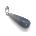 Waterdrop-shaped grey agate pendant with a silver clasp for DIY necklace making - 11x30mm / Grey Agate