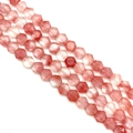 Natural pink strawberry quartz beads with hexagonal faceted cut for DIY jewelry making - 8x8x5mm Approx 26 Beads / Watermelon Quartz