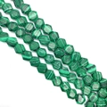 Faceted malachite hexagon loose beads with natural green stripes for DIY jewelry making - 8x8x5mm Approx 26 Beads / Malachite
