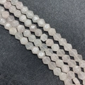 Faceted hexagonal rose quartz beads for DIY jewelry making in a soft pink tone - 8x8x5mm Approx 26 Beads / White Crystal