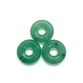 Drei natürliche grüne Stein-Donut-Anhänger mit Mineralmustern für DIY-Halsketten - Grüner Aventurin