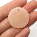 Round 30mm natural stone watermelon crystal pendant in peach pink with smooth polished finish - 30MM / Pink-Orange Mineral Stone (No. 10)