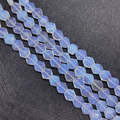Translucent blue opal hexagon beads for DIY jewelry necklaces and bracelets - 8x8x5mm Approx 26 Beads / Opal