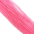 Strands of polished translucent pink natural stone beads for DIY jewelry making - Watermelon red