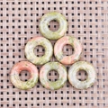 Set di 6 ciondoli a ciambella in pietra unakite naturale verde e rosa per gioielli - Unakite