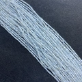 Polished light blue natural stone round beads for DIY jewelry making and necklaces - Opal