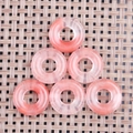 Ciondoli a ciambella in pietra naturale rosa traslucida per gioielli fai-da-te - Quarzo Cocomero