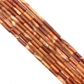 Red jasper style marbled tube beads 4x13mm for DIY jewelry making and bracelets - Red Wood Grain Stone (4)