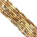 Natural Picture Jasper tube beads for jewelry making with unique beige and brown patterns - Picture Jasper (5)