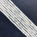 Cylindrical white howlite stone beads with grey marble texture for DIY jewelry making - Howlite (12)