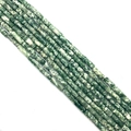 Cylindrical malachite gemstone tube beads 4x13mm with green marbled patterns - Unakite (21)