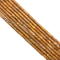 Polished natural wood grain stone tube beads 4x13mm for DIY jewelry making - Wood Grain Stone (29)