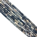 Cylindrical marble stone beads with black and white map jasper patterns for DIY jewelry - Zebra Jasper (30)
