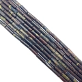 Polished 4x13mm cylindrical natural stone beads with unique mottled patterns for DIY jewelry - No.18 African Bloodstone