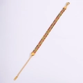 Détail du bracelet multicouche plaqué or 18k avec incrustation de cristaux colorés - Zircone Colorée