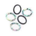 Five pieces of oval abalone shell and black resin pendants for DIY jewelry making - Oval Connection Piece