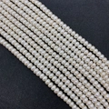 Strand of natural creamy white AA freshwater cultured pearls in abacus shape for DIY jewelry - White / 3-4mm