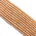 Natural peach pink freshwater pearl beads in abacus shape for DIY jewelry making - Pink / 3-4mm