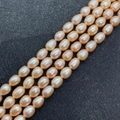 Pink orange AAA natural freshwater oval rice pearls for DIY jewelry making necklaces - 4-5mm 13g / Champagne (No. 2)