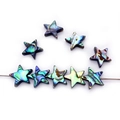 Natural abalone shell star beads for DIY necklace jewelry making on white background - Pentagram