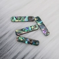 Rectangle abalone shell charms with iridescent finish and double connection holes - 019 Rectangle 6x24mm