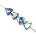 Iridescent triangle-shaped natural abalone shell loose beads for DIY jewelry making - Triangle / 13mm
