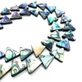 Triangle 13mm natural abalone shell beads with iridescent texture for jewelry making - 13mm / Triangle Loose Bead / AB Color