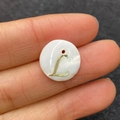 Pendentif en nacre blanche avec lettre L dorée pour création de bijoux DIY - Lettre L / 15mm / L